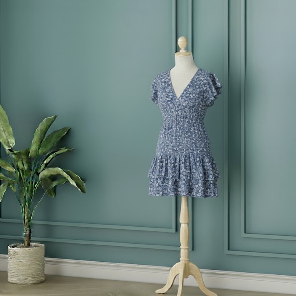 Sugarlips Blue Floral Midi Dress